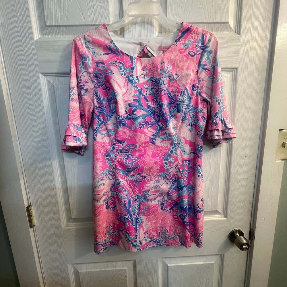 LILLY PULITZER FIESTA STRETCH DRESS LIGHT PASCHA PINK AQUADESIAC Size 12